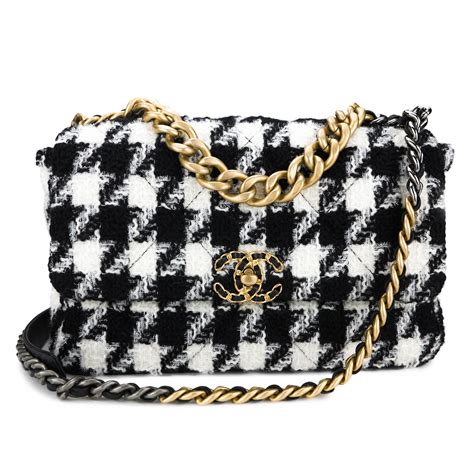 chanel houndstooth 19 bag|Chanel 19 bag medium.